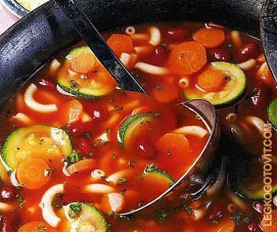 Фото рецепта: Суп с макаронами и фасолью