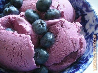 Фото рецепта: Чернично- йогуртовое мороженое