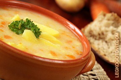 Фото рецепта: Картофельный суп с луком-пореем