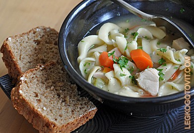 Фото рецепта: Легкий куриный суп с лапшой