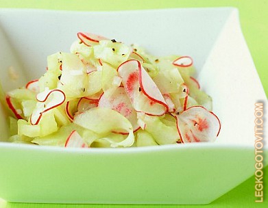 Фото рецепта: Салат из редиса и огурцов