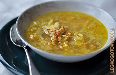 Фото рецепта: Густой острый суп из индейки
