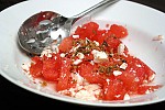 Фото рецепта: Салат из арбуза, феты и розмарина