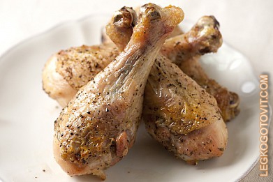 Фото рецепта: Жареные куриные ножки с розмарином