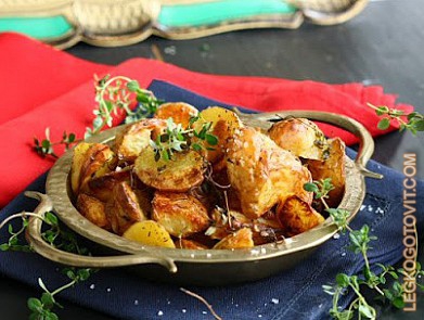 Фото рецепта: Жареный картофель с морской солью и тимьяном