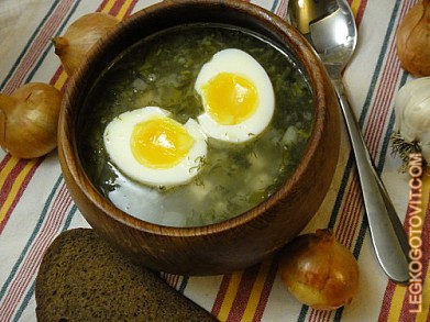 Фото рецепта: Холодный щавелевый суп