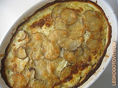 Фото рецепта: Картофель, запеченный с сыром и сливками