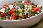 Фото рецепта: Греческий салат со свежей зеленью