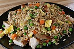 Фото рецепта: Жареный рис со свининой и овощами