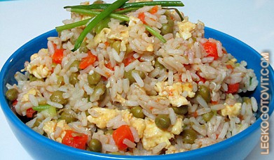Фото рецепта: Рис с жареным яйцом