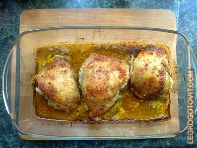 Фото рецепта: Куриные бедрышки в пикантном соусе карри