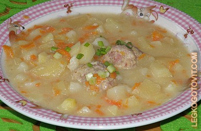 Фото рецепта: Картофельный суп с фрикадельками