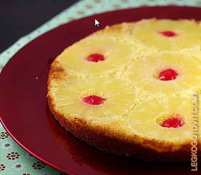 Фото рецепта: Перевернутый ананасовый пирог