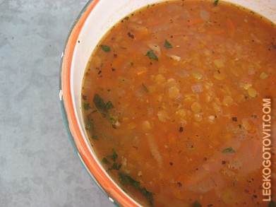 Фото рецепта: Красный суп из чечевицы