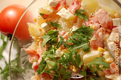 Фото рецепта: Теплый салат из картофеля