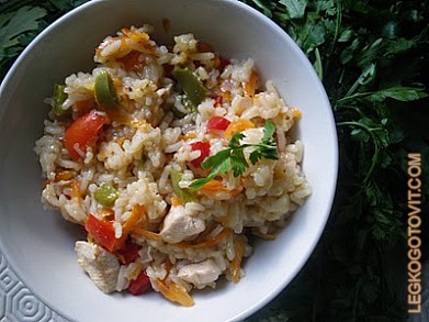 Фото рецепта: Рис с курицей и овощами