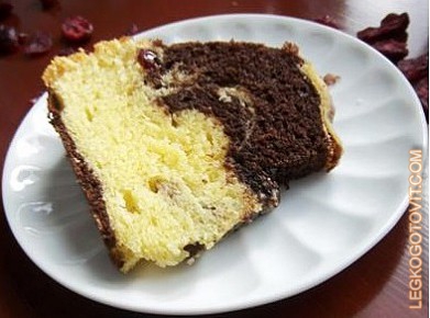 Фото рецепта: Ванильно-шоколадный кекс