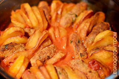 Фото рецепта: Картофель с кебабом по-турецки