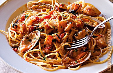 Фото рецепта: Спагетти с морепродуктами