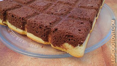 Фото рецепта: Воздушный пирог с двумя видами шоколада