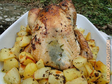 Фото рецепта: Жареная курица с петрушкой