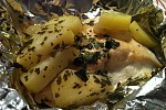 Фото рецепта: Запеченная семга с картофелем в фольге