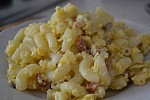 Фото рецепта: Макароны с яйцом и копченой колбасой