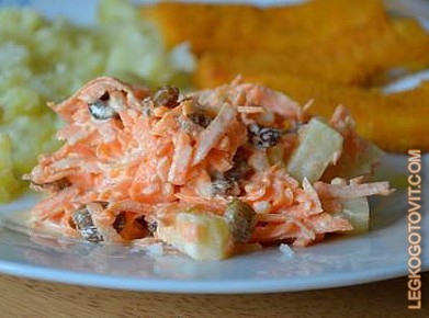 Фото рецепта: Салат из моркови и ананасов