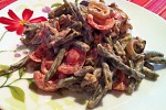 Фото рецепта: Салат из стручковой фасоли, баклажанов и помидоров