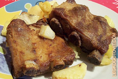 Фото рецепта: Свиные ребрышки с горчицей