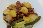 Фото рецепта: Запеченный картофель с мясом и грибами