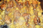 Фото рецепта: Куриные ножки жареные с картофелем и капустой