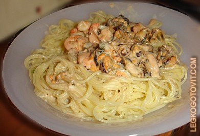 Пошаговый рецепт спагетти с мидиями