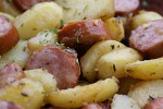 Фото рецепта: Жареный картофель с колбасой