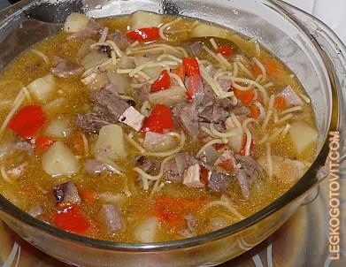 Фото рецепта: Суп из свинины с вермишелью