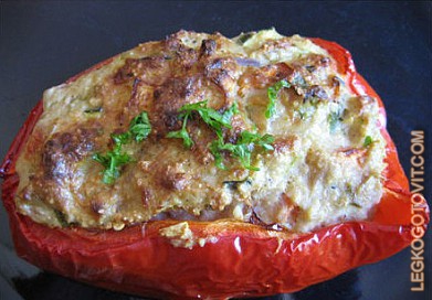 Фото рецепта: Красный перец, фаршированный тунцом и овощами