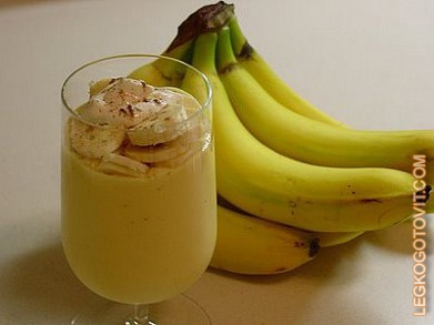 Фото рецепта: Банановый молочный коктейль