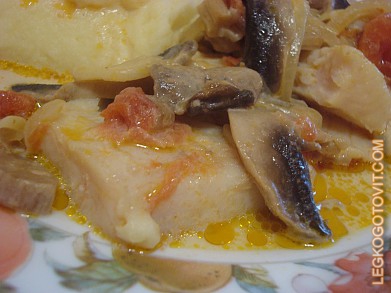 Фото рецепта: Рыбное филе с шампиньонами
