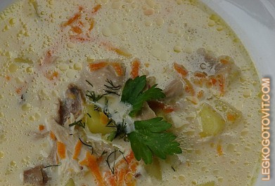 Фото рецепта: Сырный суп с курицей