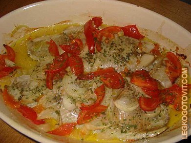 Фото рецепта: Запеченное филе рыбы с овощами