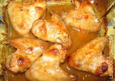 Фото рецепта: Куриные крылышки с медом и лимоном