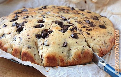 Фото рецепта: Творожный пирог с шоколадной стружкой