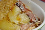 Фото рецепта: Запеченный картофель с копченой ветчиной