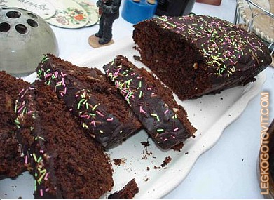 Фото рецепта: Шоколадный кекс c орехами