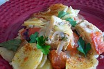 Как приготовить Рыбная запеканка с картофелем, луком и помидорами