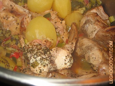 Фото рецепта: Кролик тушеный с овощами