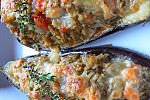 Фото рецепта: Баклажаны, фаршированные семгой и рисом