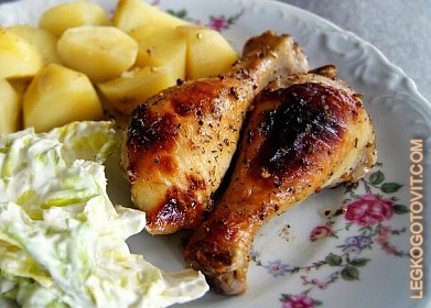 Фото рецепта: Куриные ножки в горчично-медовом маринаде