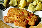 Фото рецепта: Рубленая куриная котлета с болгарским перцем и луком