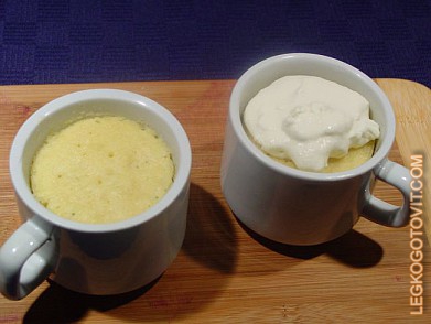 Фото рецепта: Быстрый лимонный кекс в кружке